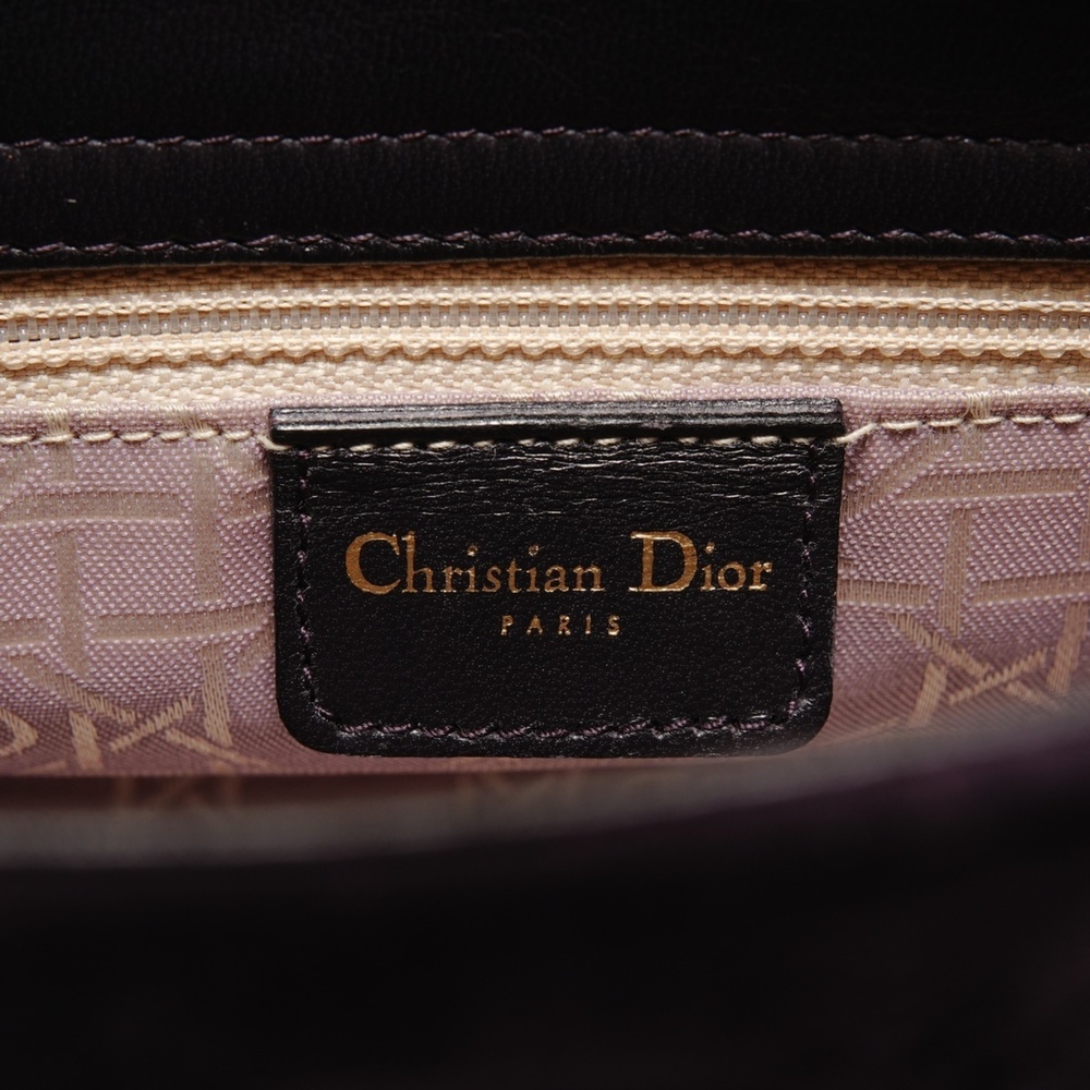 Christian Dior Lady 2-way handbag with gold hardware, purple. - Picture 9 of 14